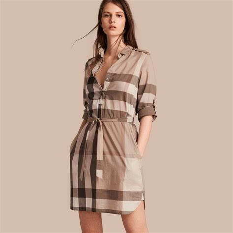 burberry blue check dress|Check Cotton Dress in Pale blue .